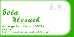 bela mlesuch business card